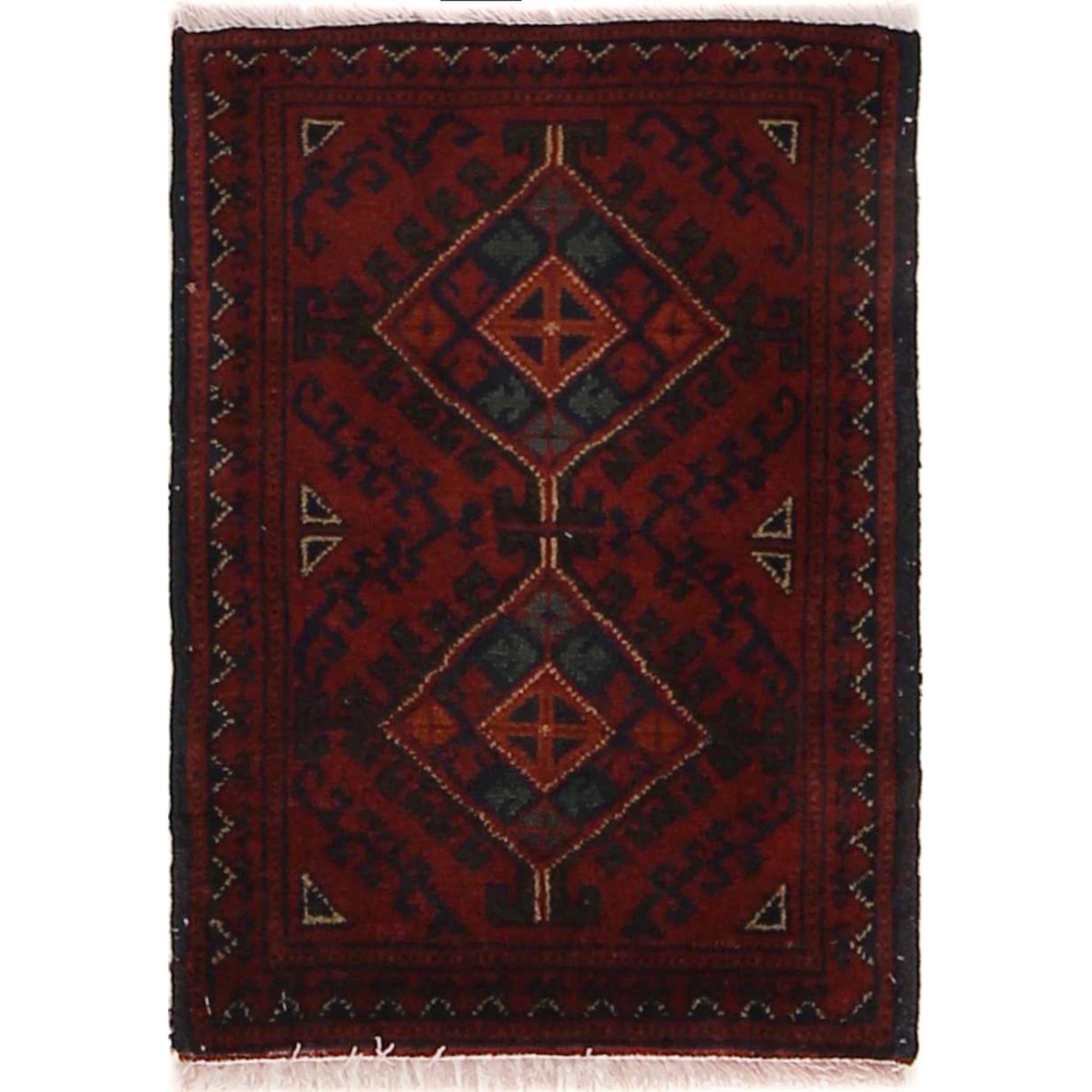 Nomadic Afghan Wool Rug 1.9x1.4 ft
