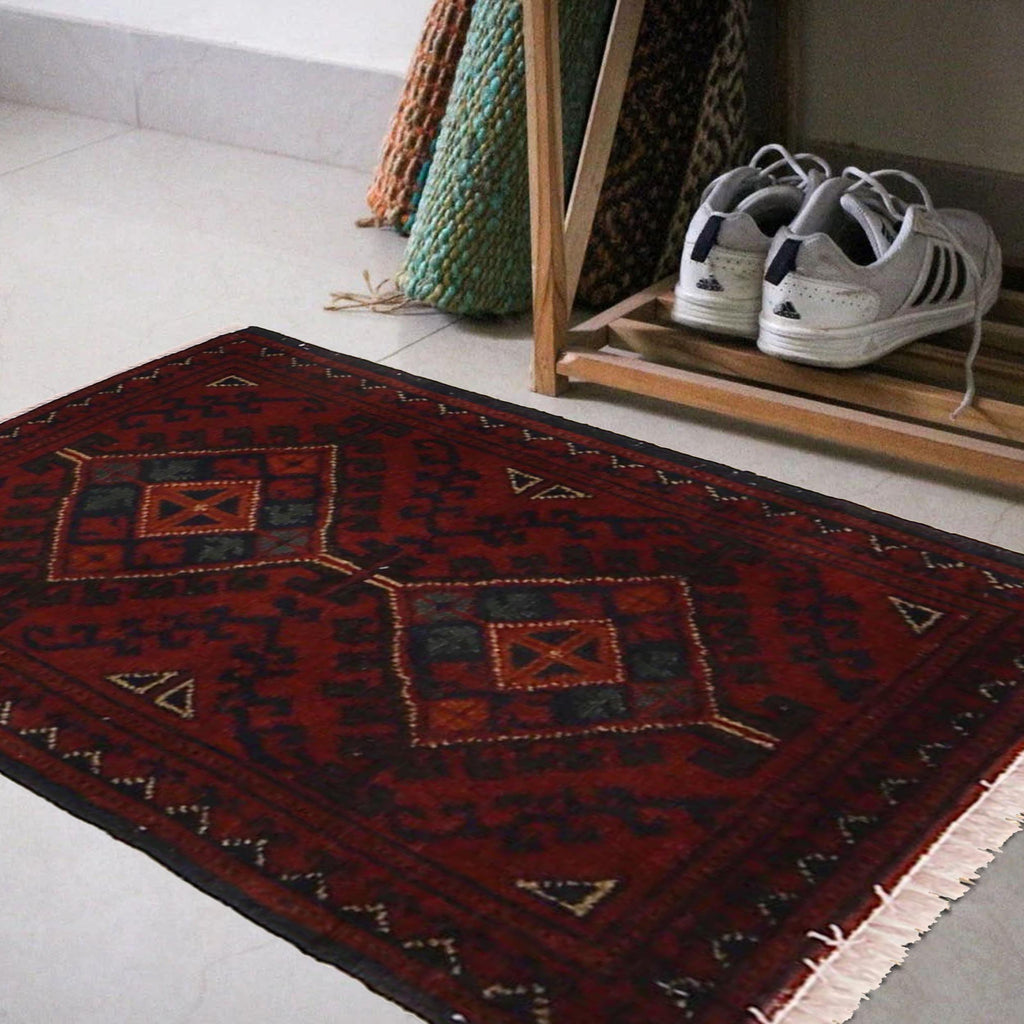 Nomadic Afghan Wool Rug 1.9x1.4 ft