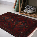 Nomadic Afghan Wool Rug 1.9x1.4 ft
