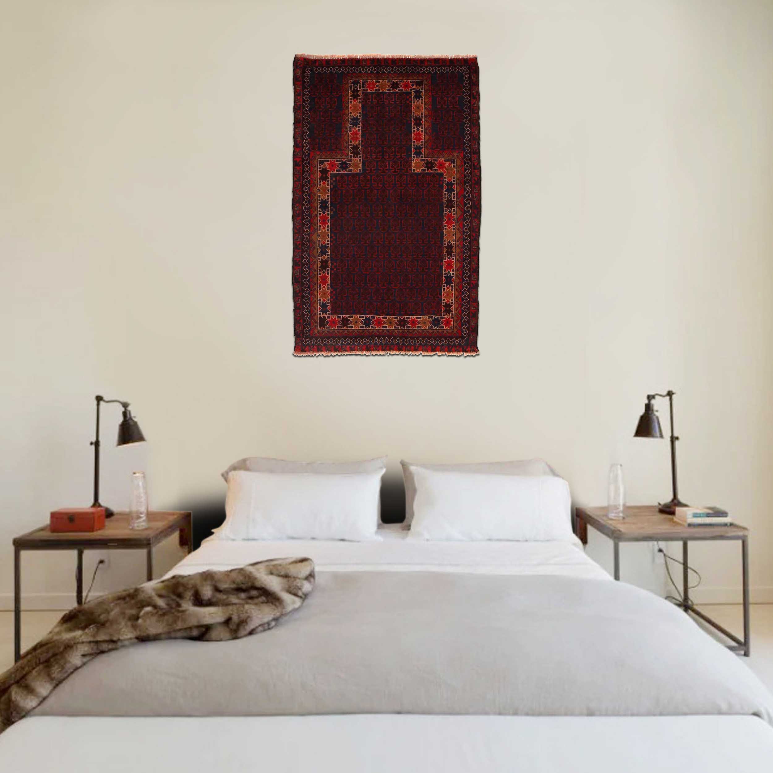 Afghan Nomad Woven Prayer 4.5x2.8 ft