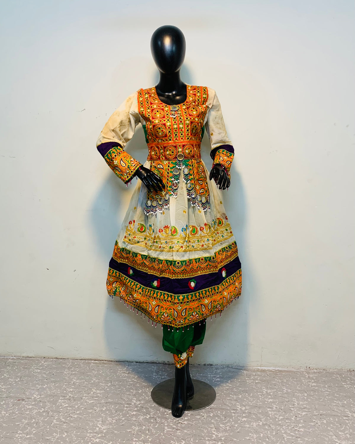 Traditional Pashtun Embroidered Dress