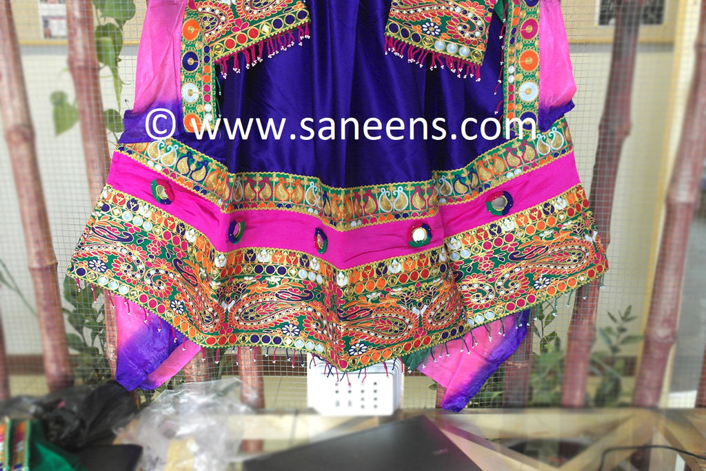 Pashtun Girls Blue Satin Dress