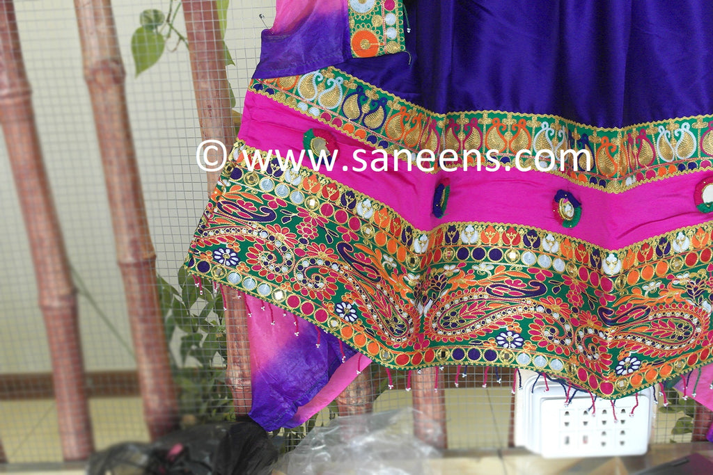 Pashtun Girls Blue Satin Dress