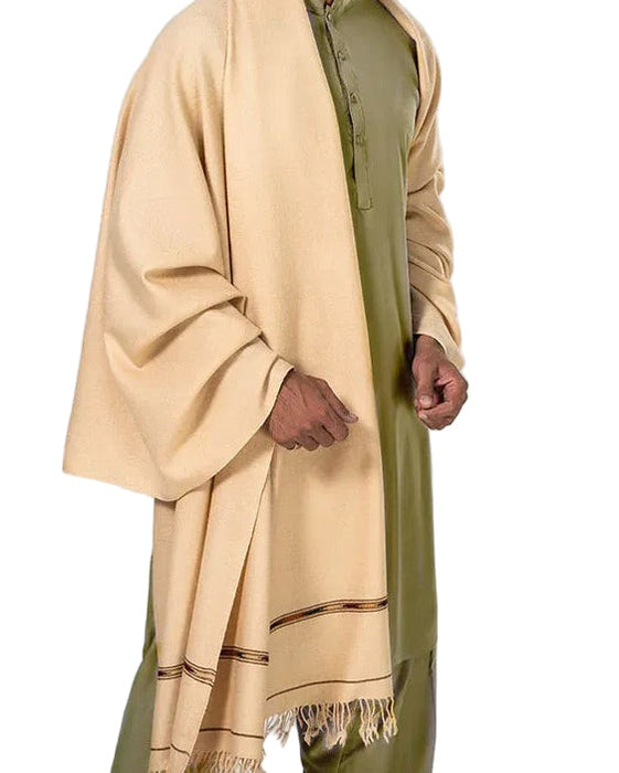 Cultural Pashtun Shawl Beige
