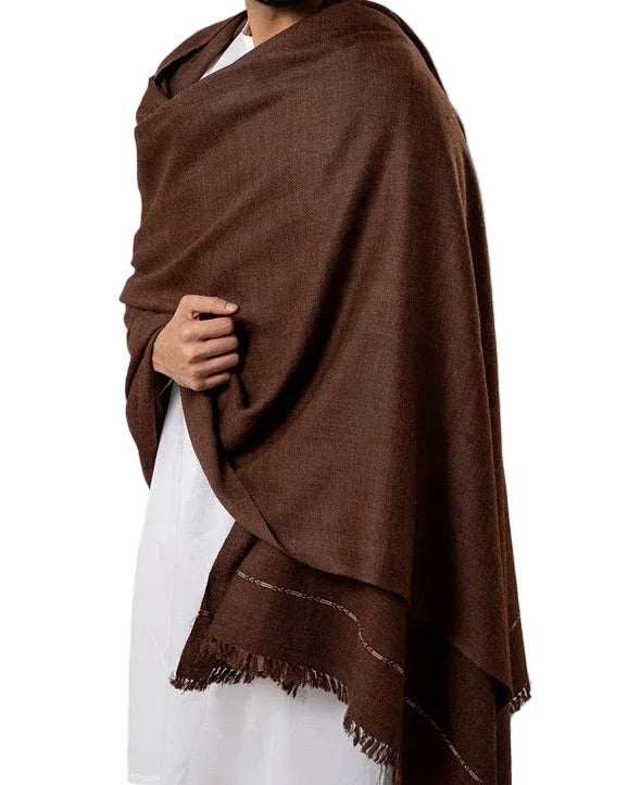 Pashtun Dark Brown Wool Shawl