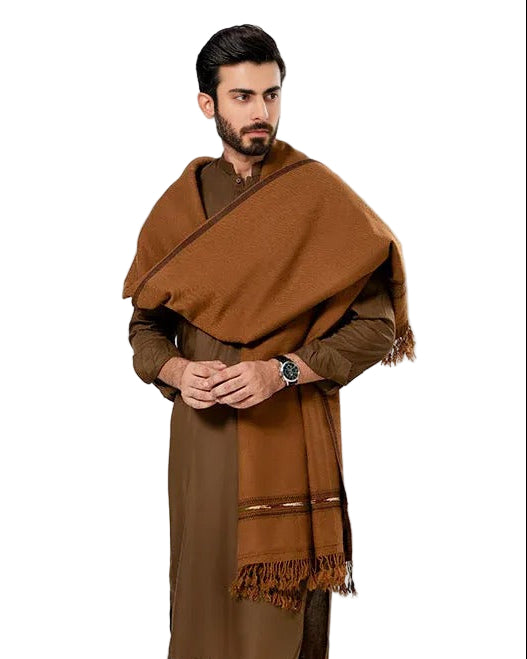 Brown Pashtun Heritage Shawl