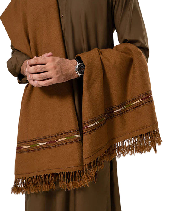 Brown Pashtun Heritage Shawl