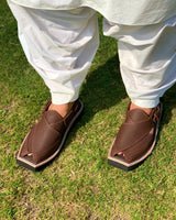 Chocolate Leather Pashtun Chappal