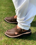 Chocolate Leather Pashtun Chappal