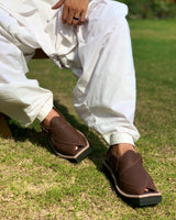 Chocolate Leather Pashtun Chappal
