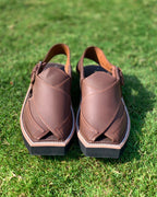 Chocolate Leather Pashtun Chappal