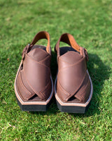 Chocolate Leather Pashtun Chappal