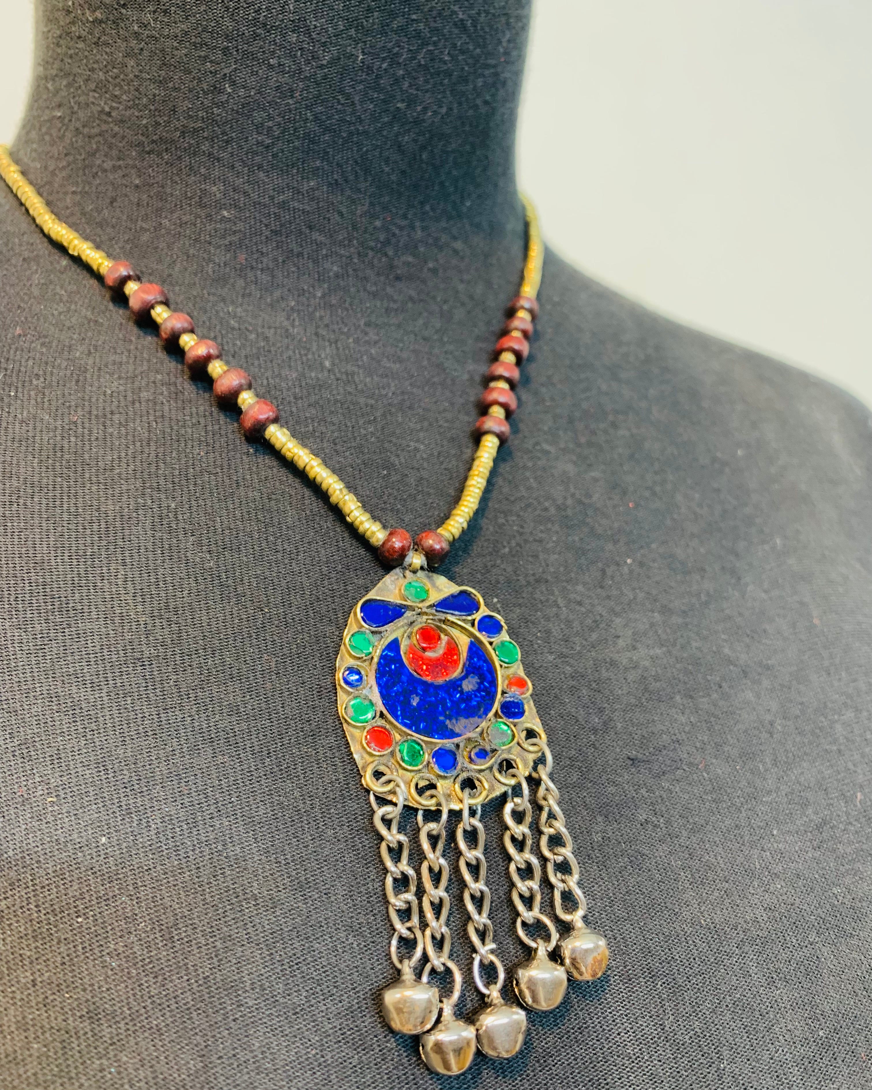 Afghan Tribal Beaded Pendant