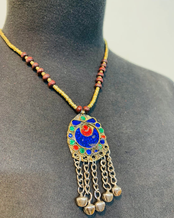 Afghan Tribal Beaded Pendant