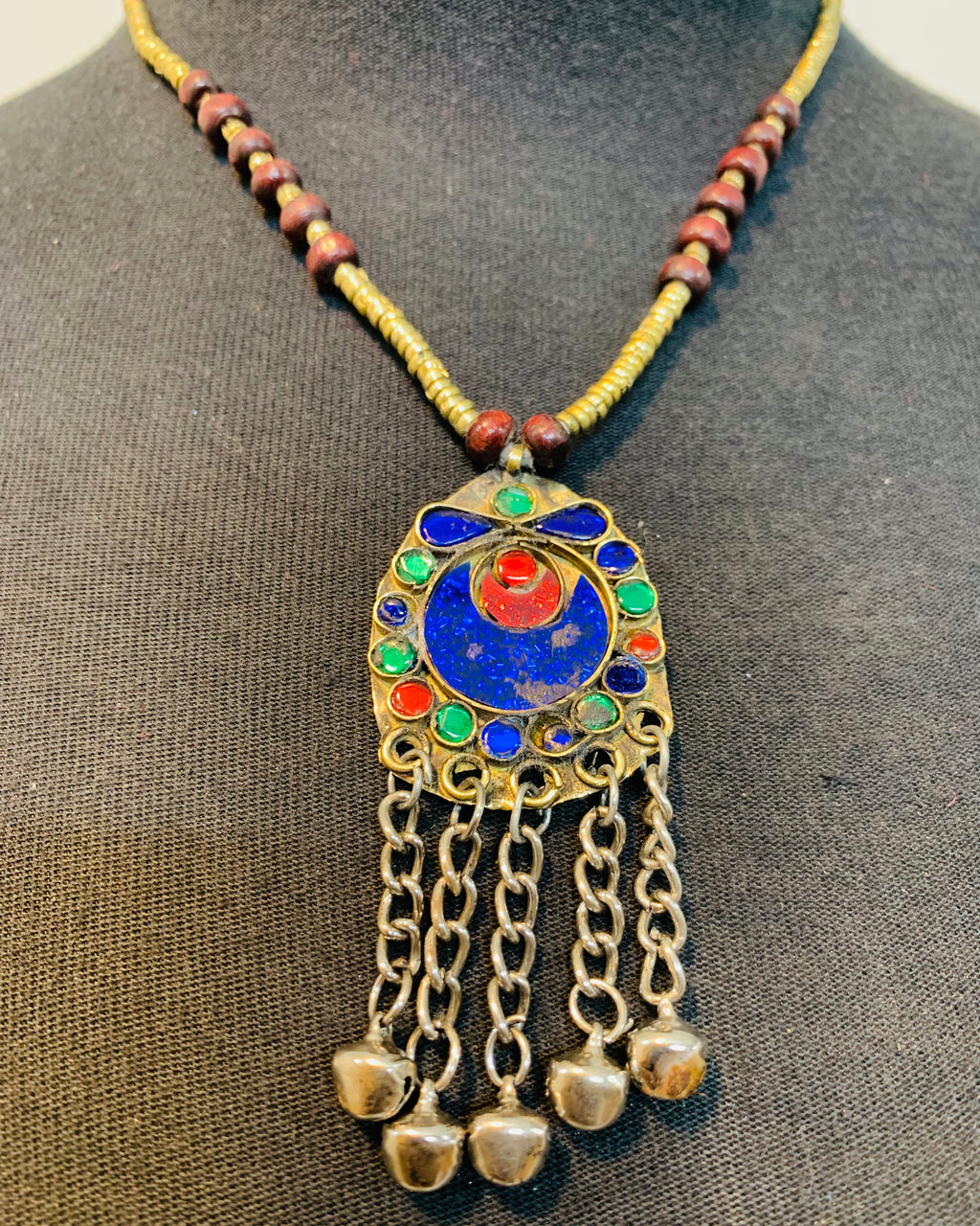 Afghan Tribal Beaded Pendant
