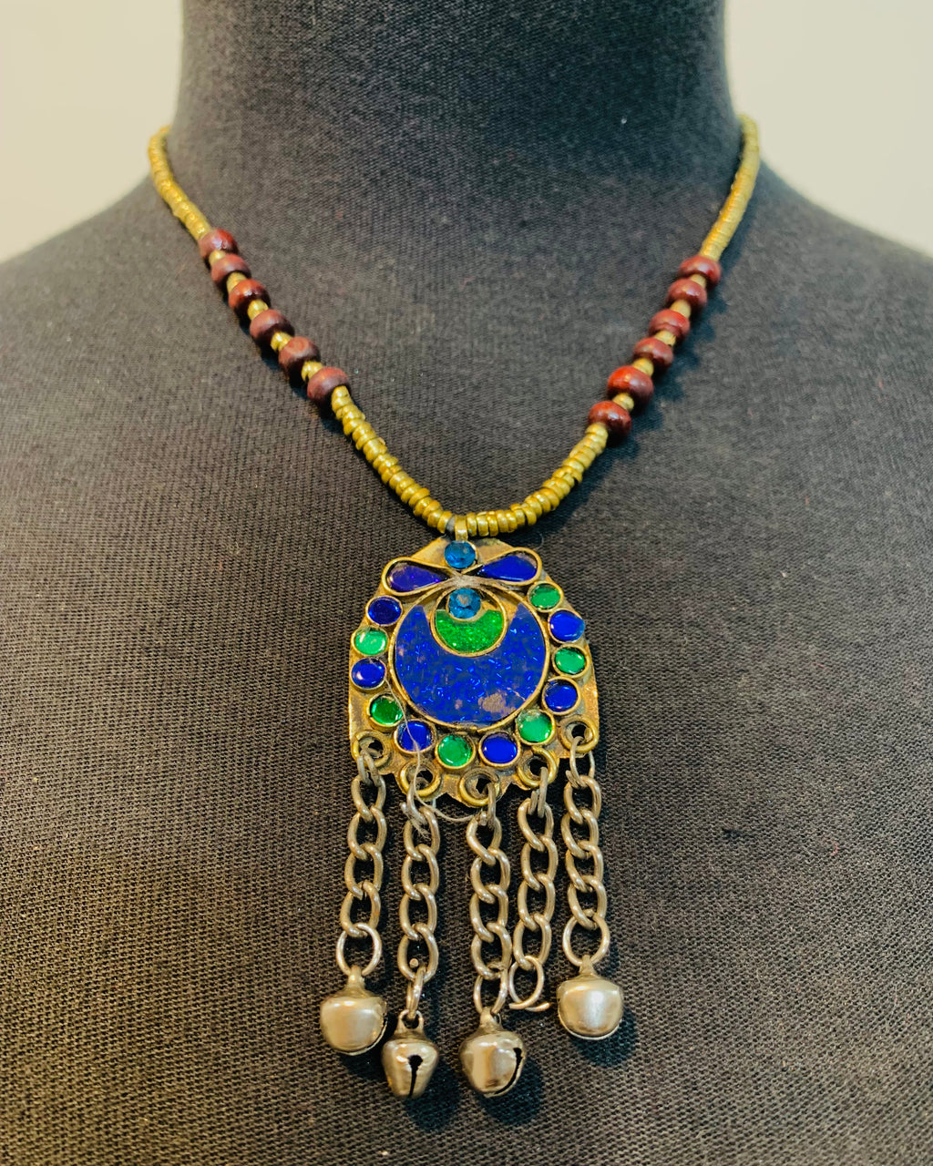 Afghan Tribal Beaded Pendant