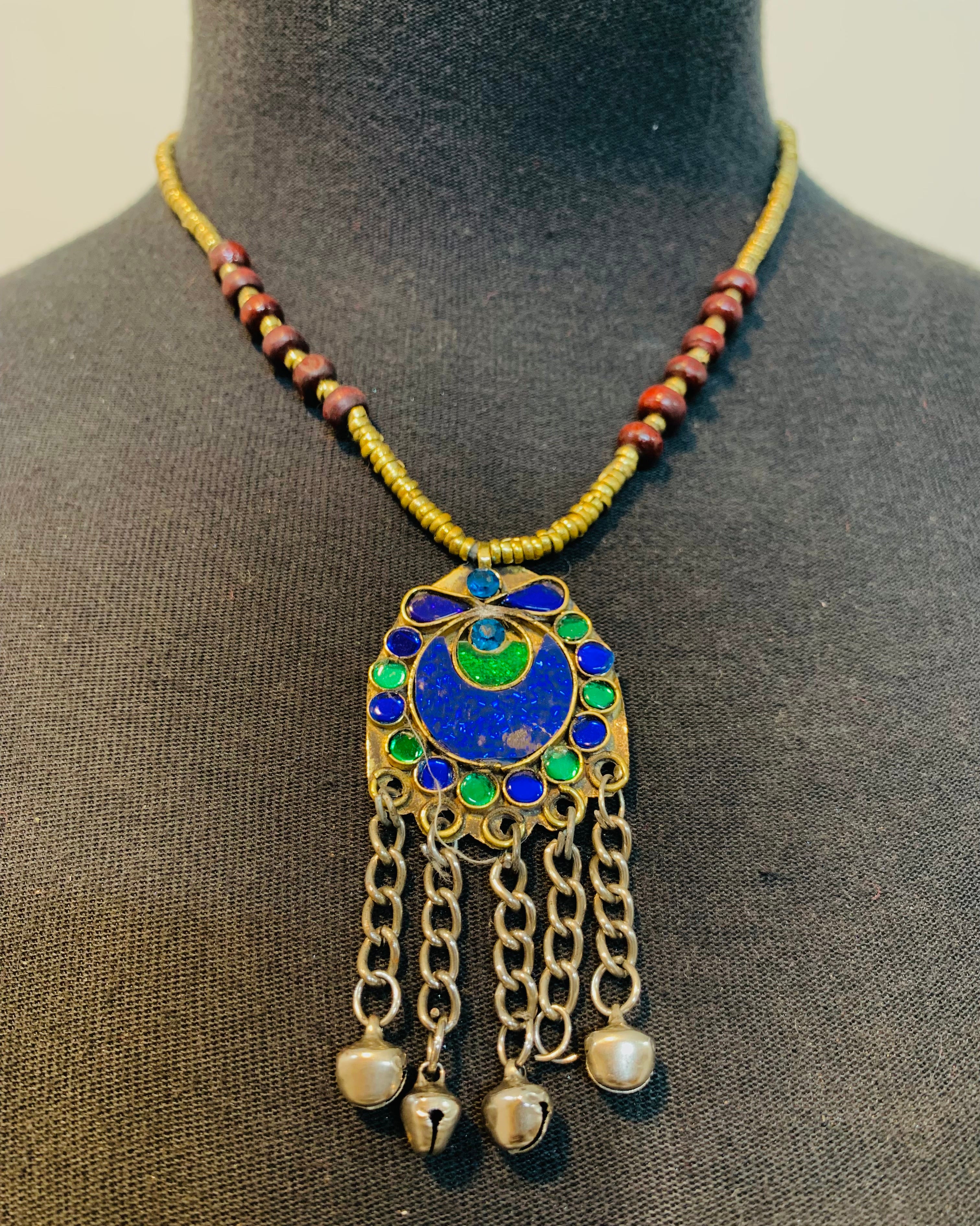 Afghan Tribal Beaded Pendant