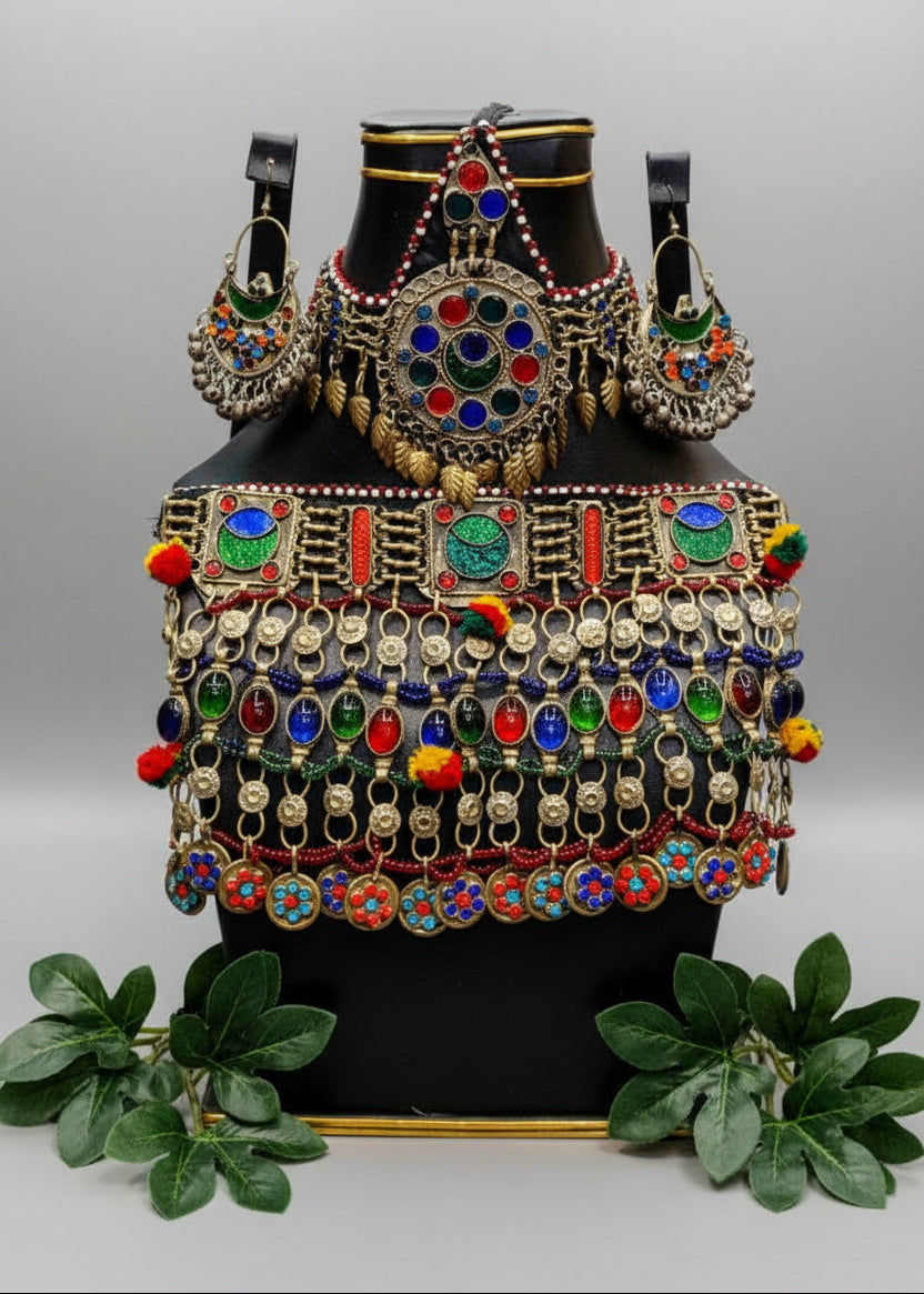 Afghan Kuchi Tribal Choker Jewelry Set Handmade