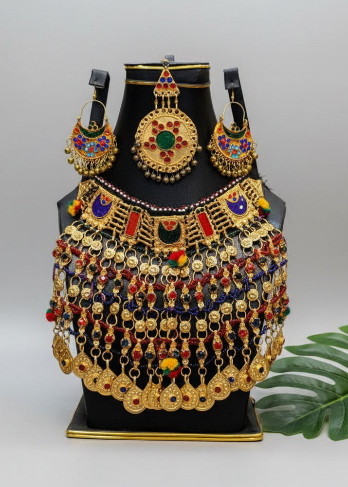 Pashtun Nomad Style Golden Jewelry Set