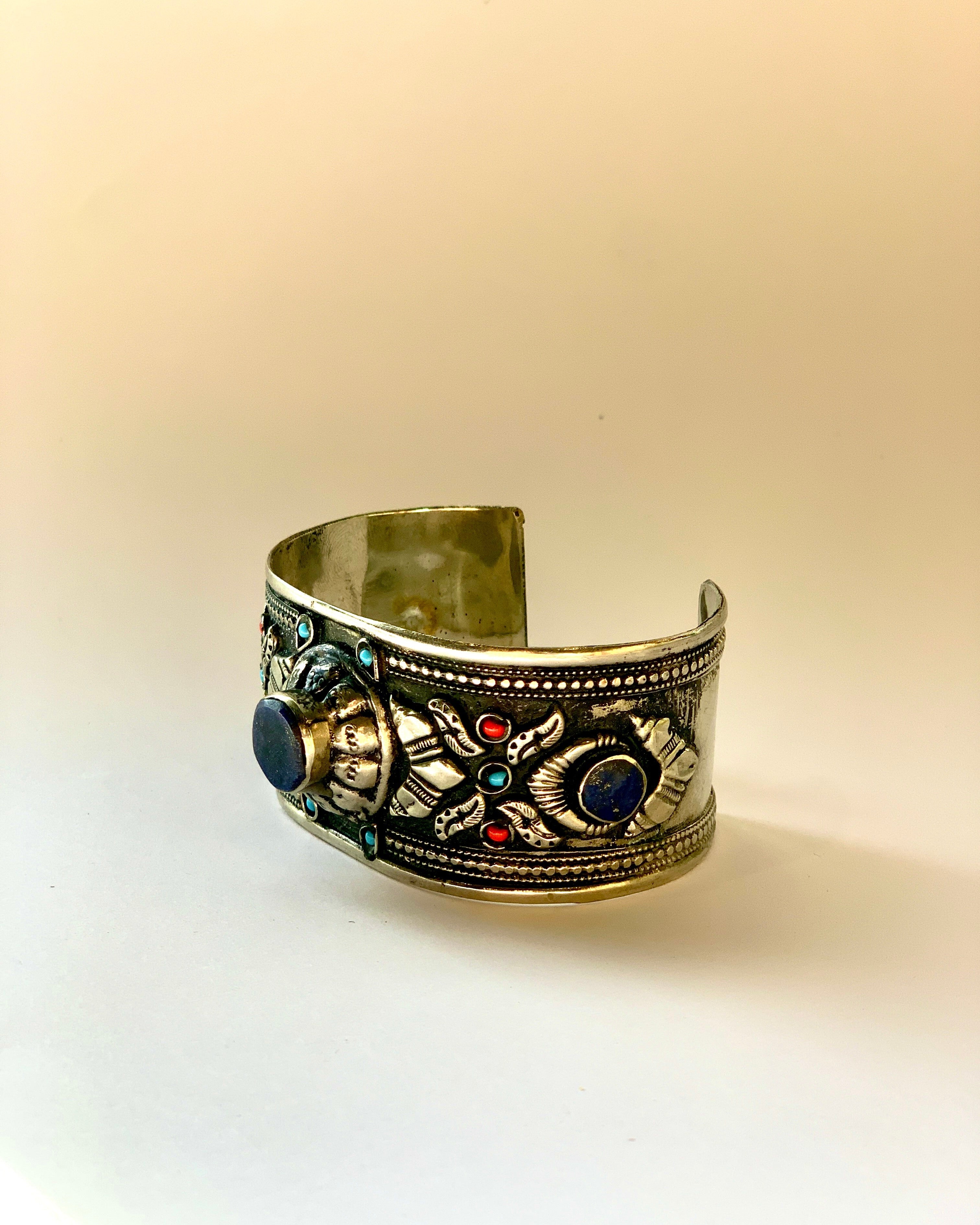 Vintage Tribal Stone Cuff