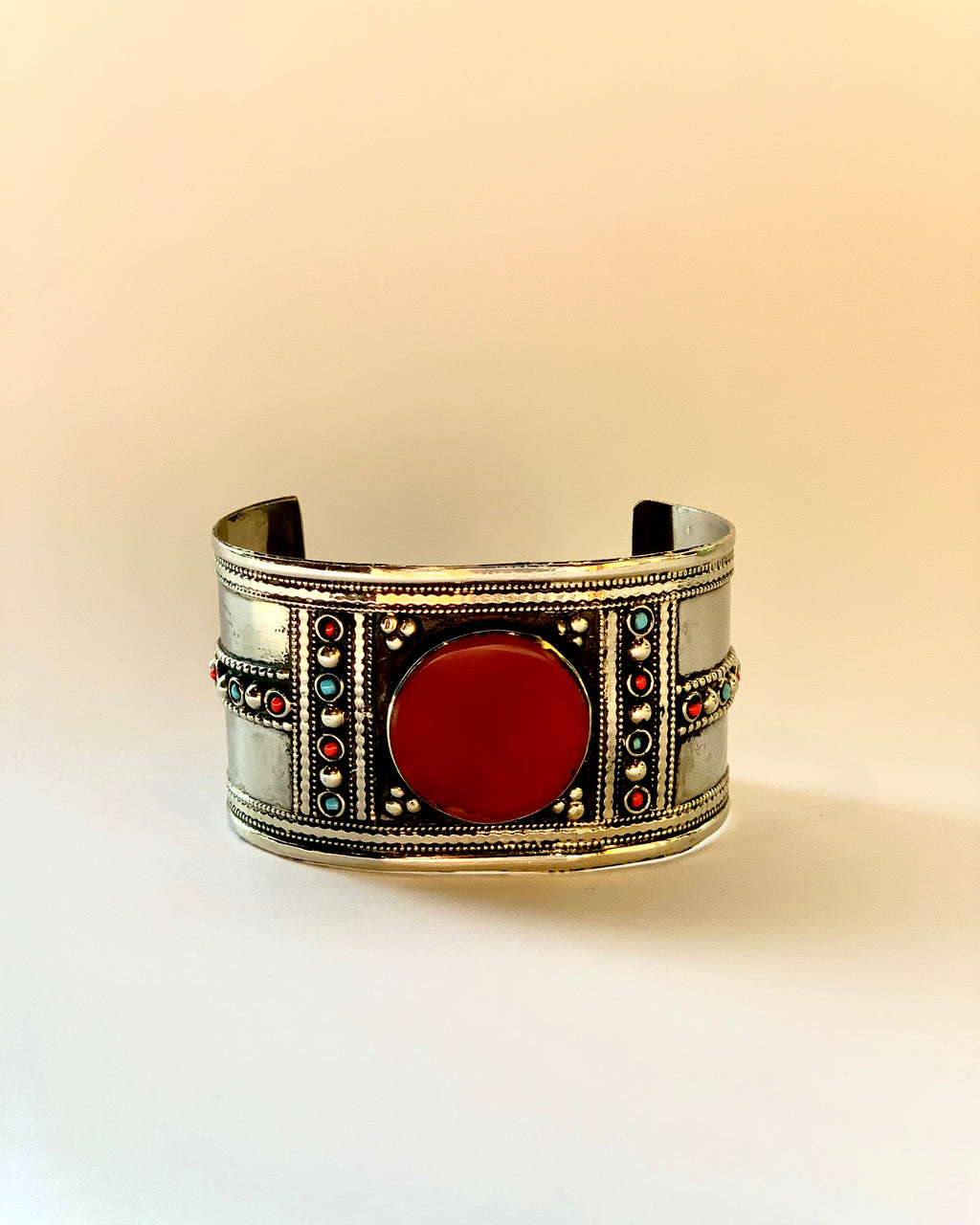 Boho Engraved Wide Bracelet