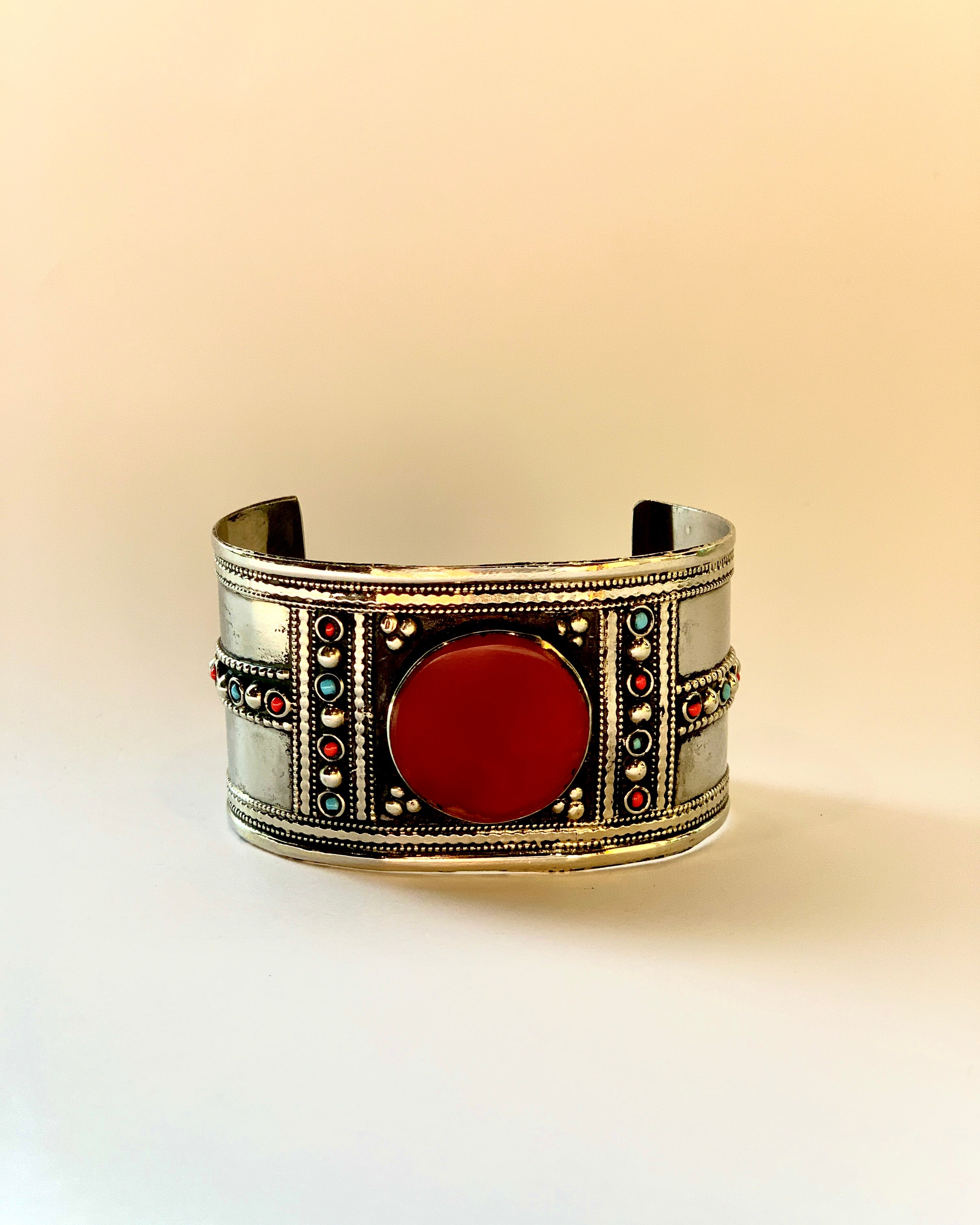 Boho Engraved Wide Bracelet