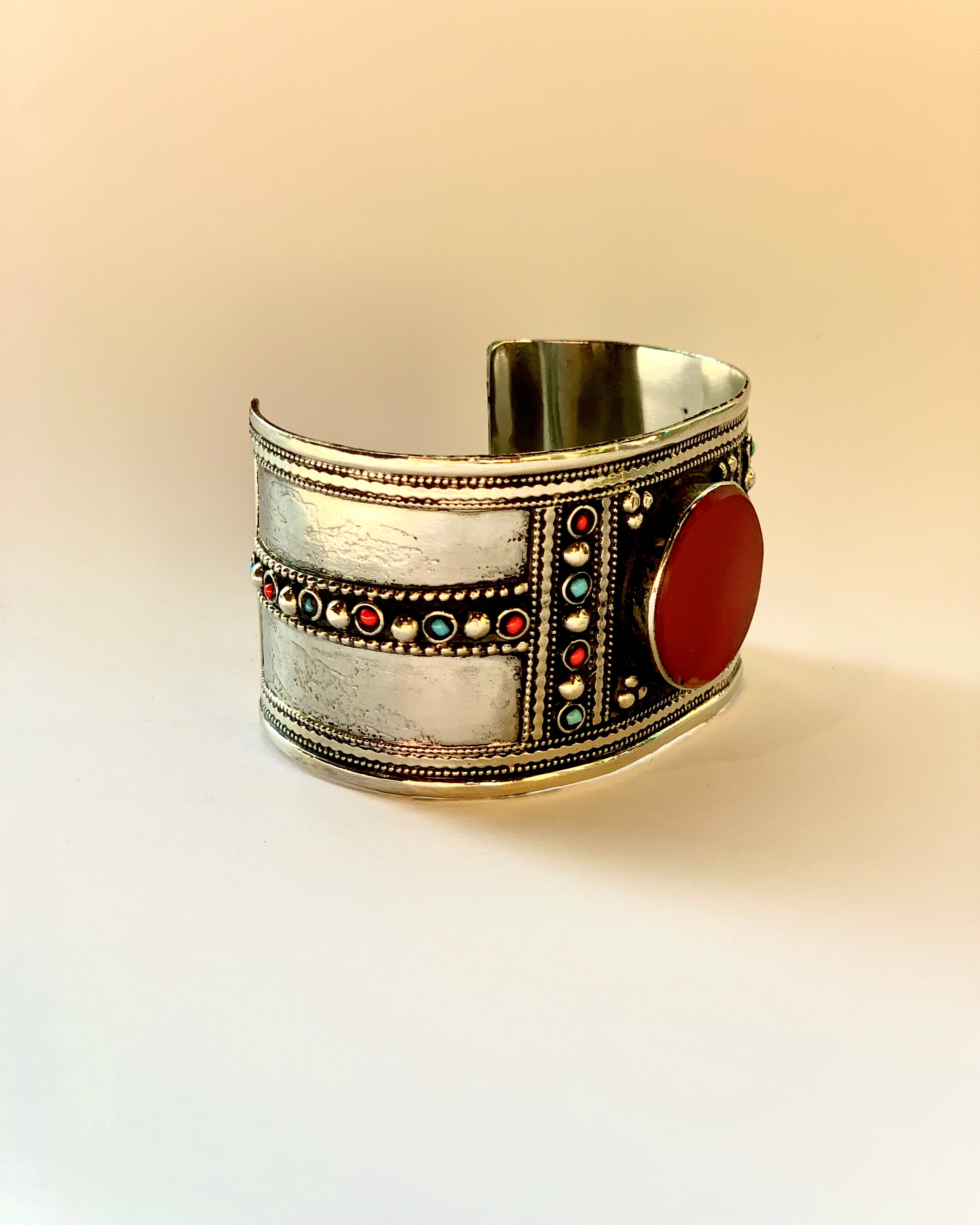 Boho Engraved Wide Bracelet