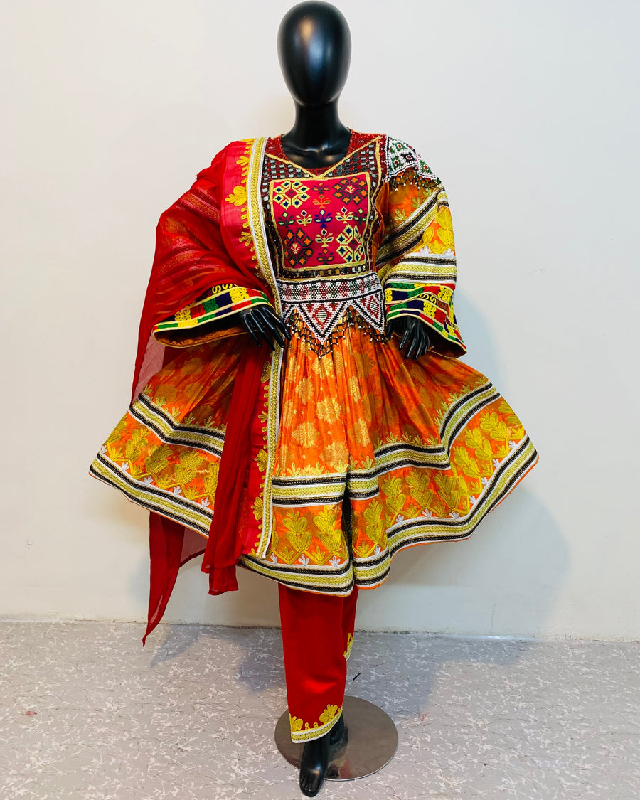 Handmade Afghan Embroidered Traditional Dress