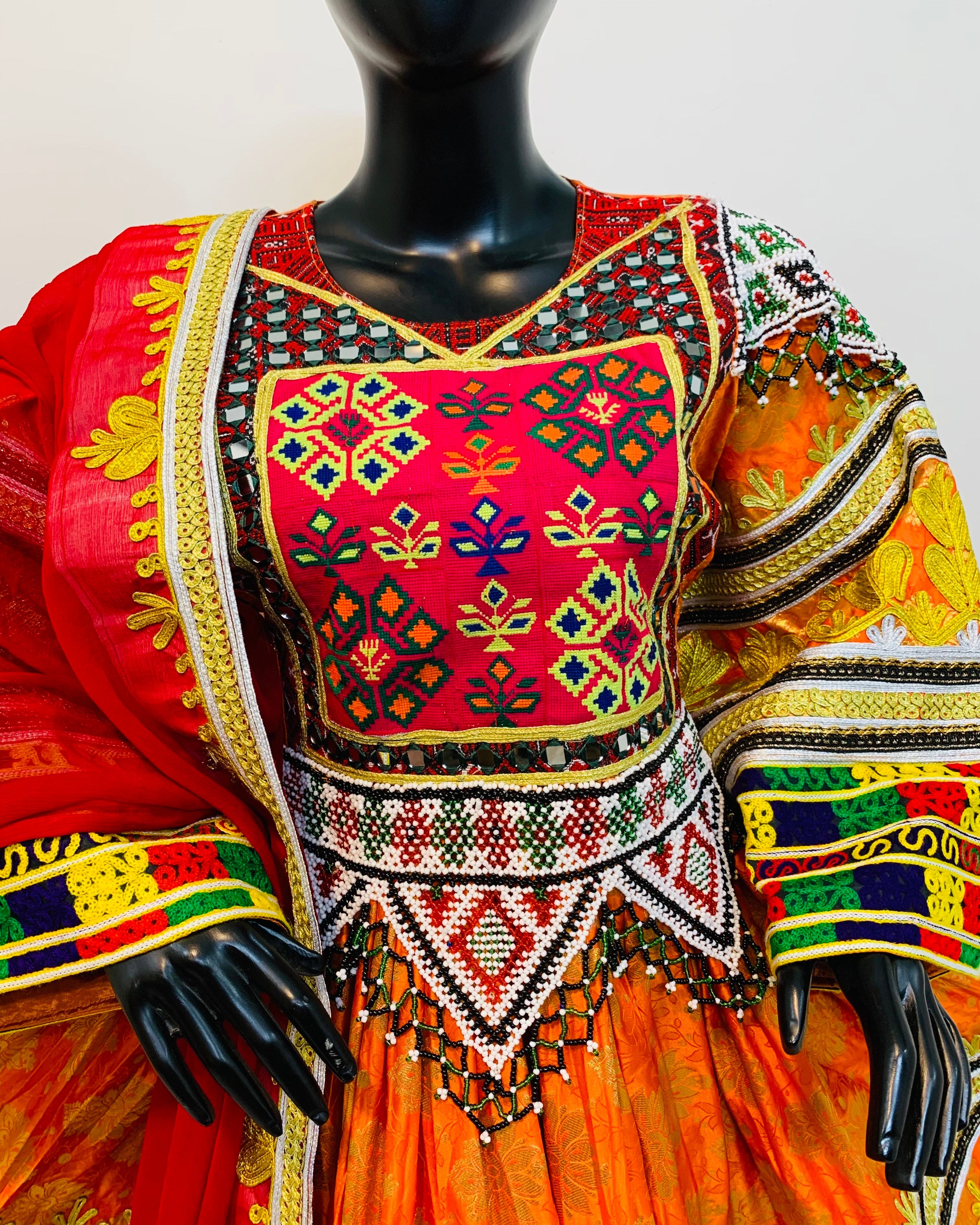 Handmade Afghan Embroidered Traditional Dress