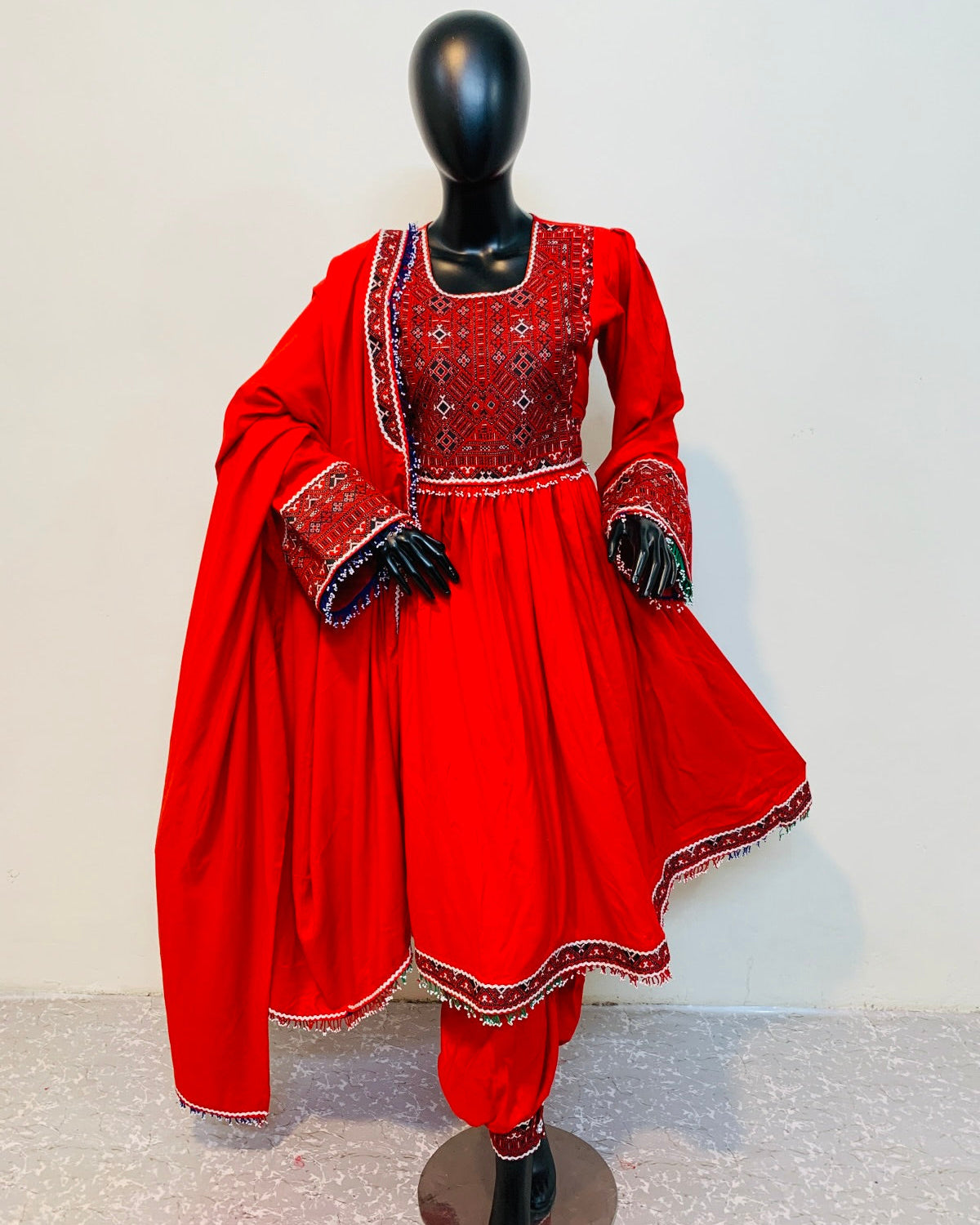 Hand-Embroidered Afghan Bridal Dress
