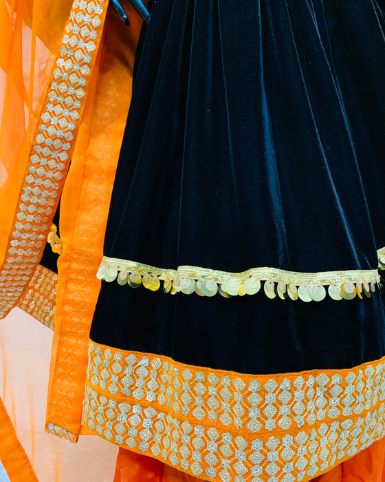 Afghan Bridal Velvet Frock Hand-Embroidered
