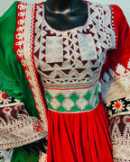 Afghan Velvet Bridal Embroidered Frock