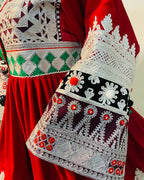 Afghan Velvet Bridal Embroidered Frock