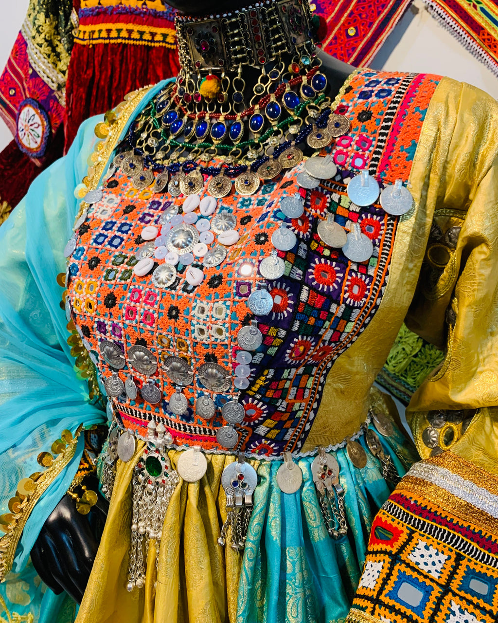 Afghan Bridal Frock with Hand-Embroidered