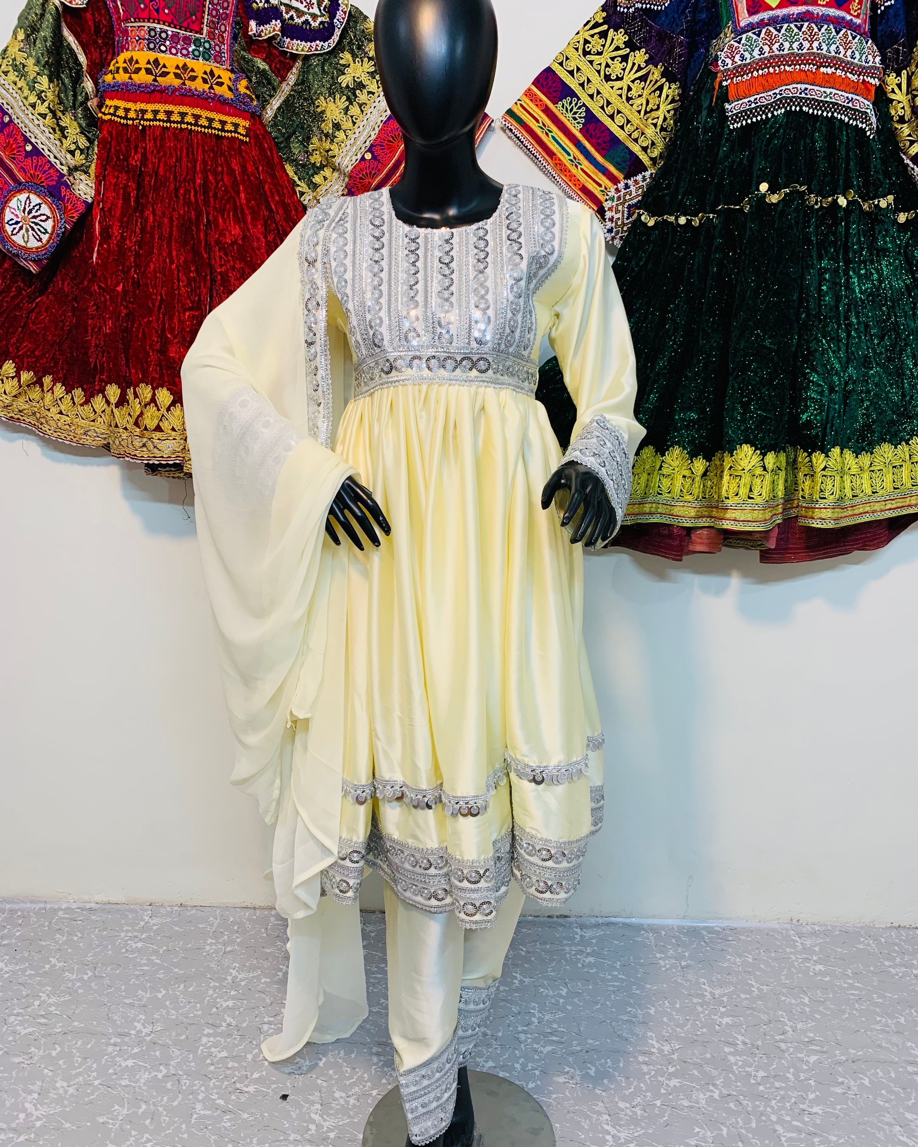 Hand-Embroidered Afghan Bridal Frock