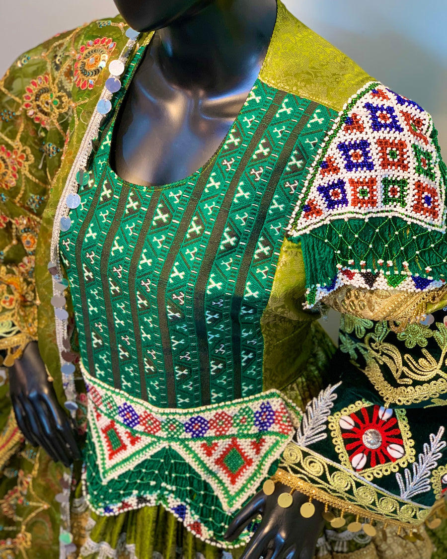 Luxury Emerald Afghan Dress