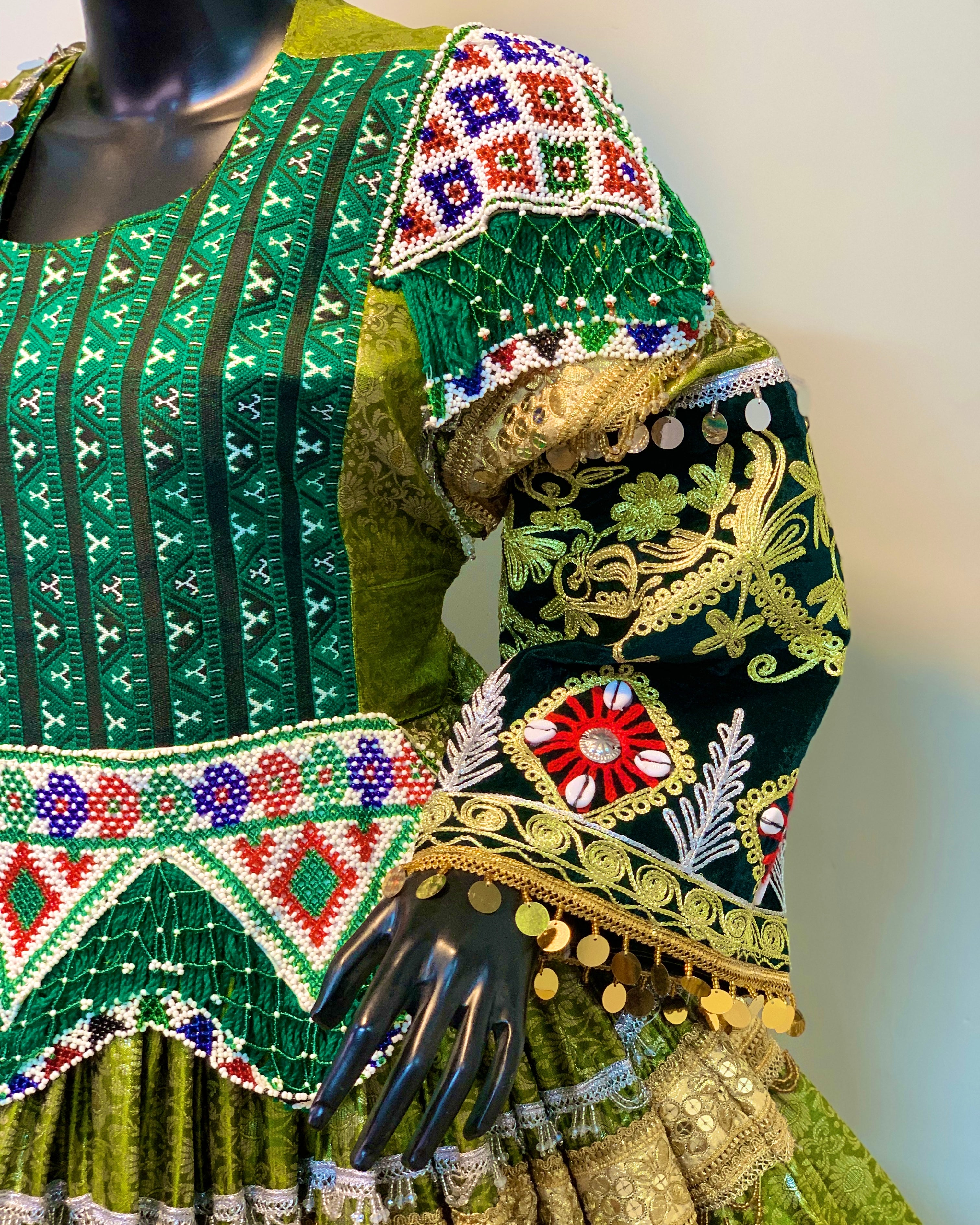 Luxury Emerald Afghan Dress