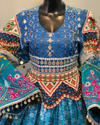 Afghan Luxury Sky Hand-Embroidery Dress