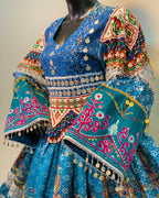 Afghan Luxury Sky Hand-Embroidery Dress