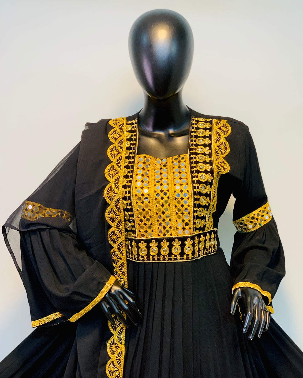 Pashtun Embroidery & Chiffon Dupatta