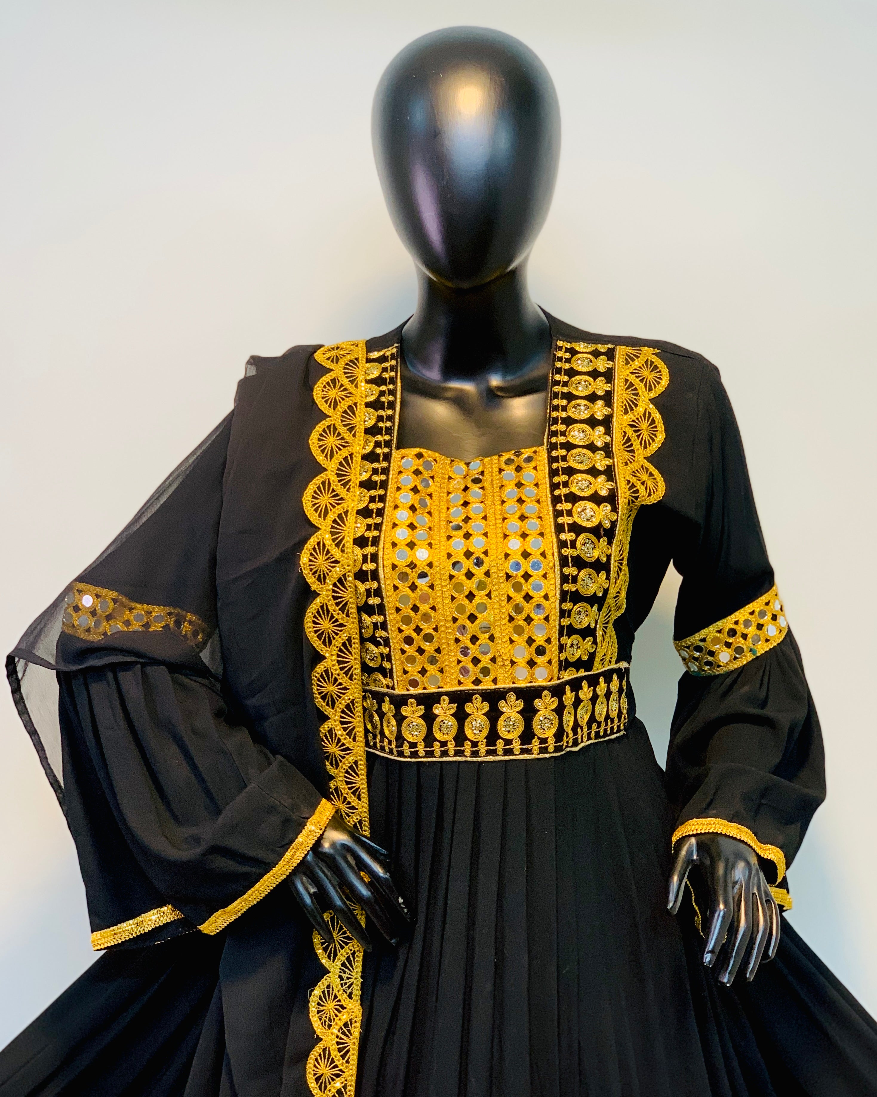 Pashtun Embroidery & Chiffon Dupatta