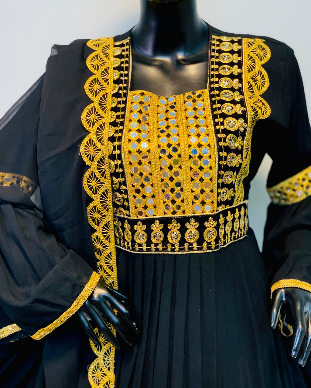 Pashtun Embroidery & Chiffon Dupatta
