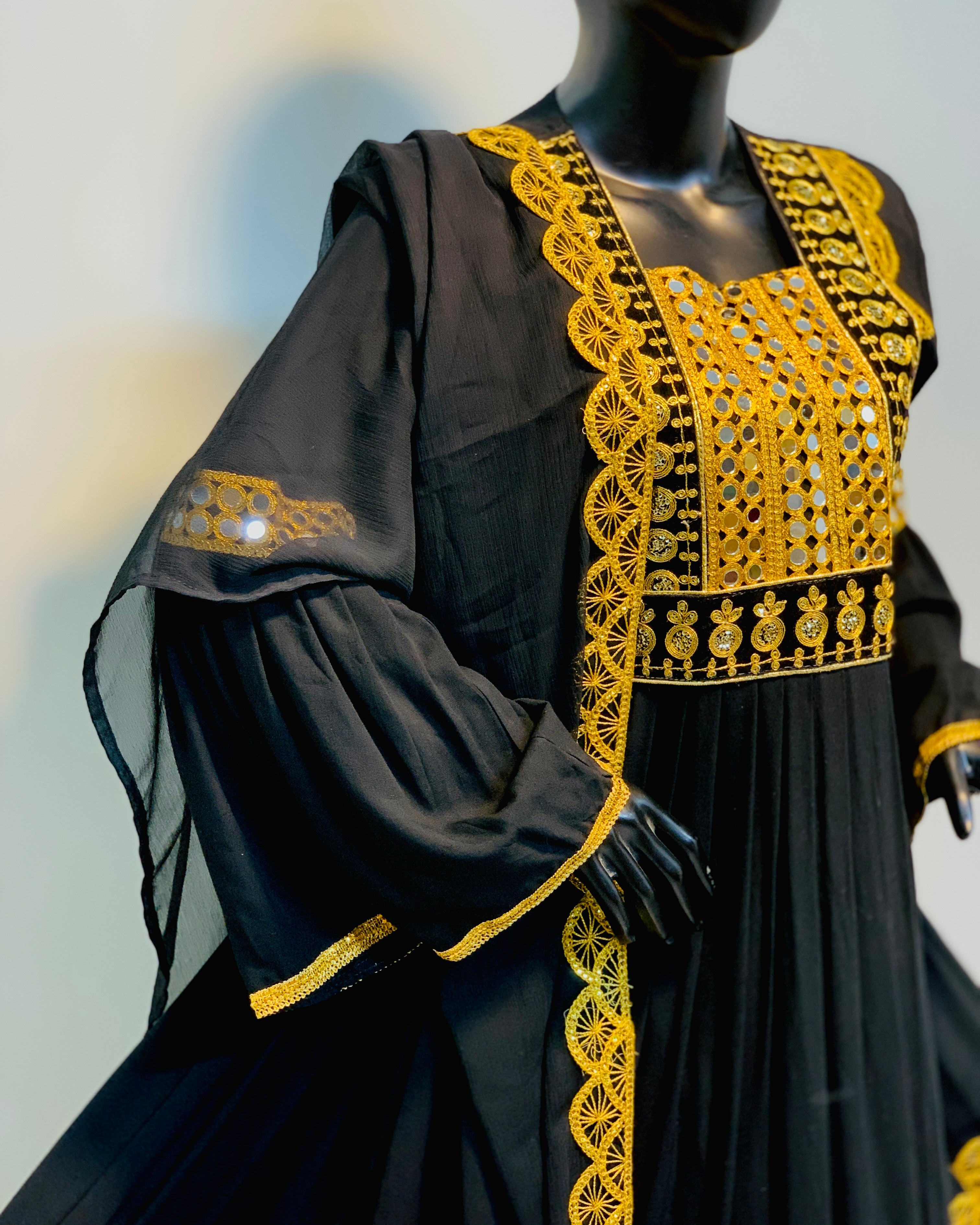 Pashtun Embroidery & Chiffon Dupatta