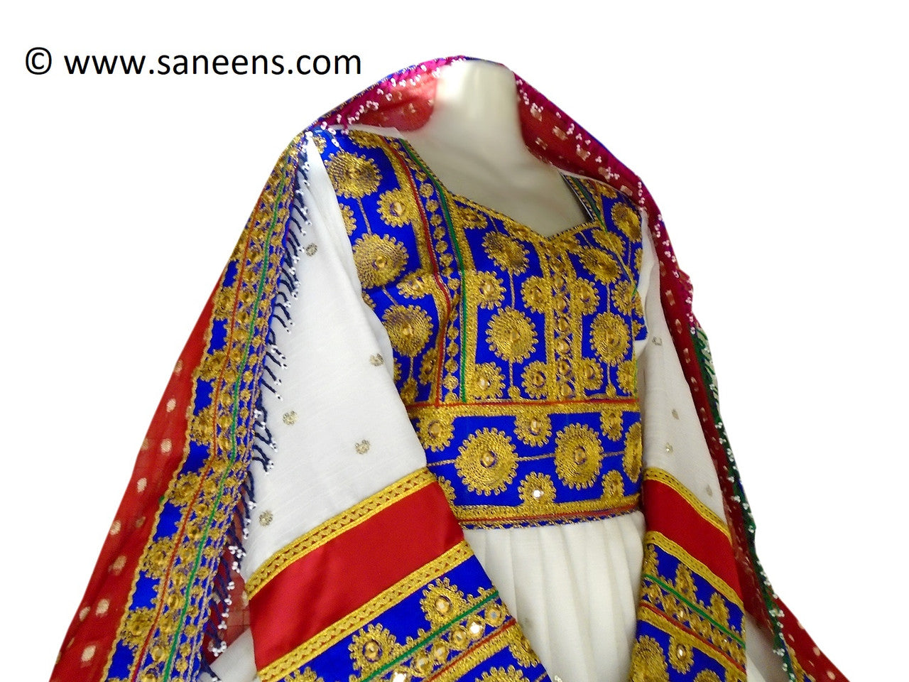 traditional afghan clothes in white color