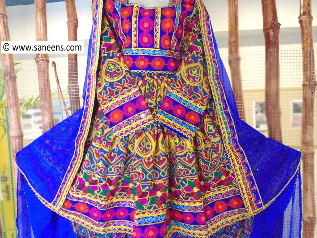 pashtun cultural long gown embroiders