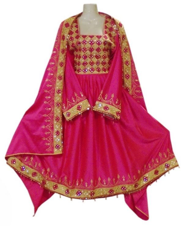 Afghan Frock with Mirror Work