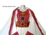 Traditional New afghan cultural simple touch embroidery white dress
