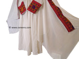 Traditional New afghan cultural simple touch embroidery white dress