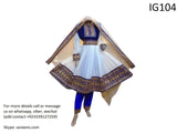 New afghan Muslims clothes fashion in blue embroidery in white color
