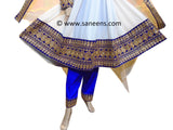 New afghan Muslims clothes fashion in blue embroidery in white color
